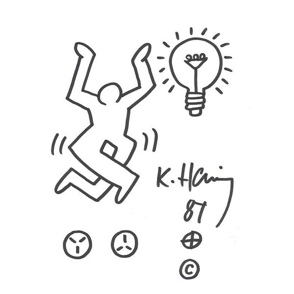 Pop Artist Keith Haring Signed Original Artwork