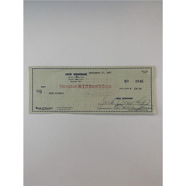 Babes In Toyland Jack Donohue signed check