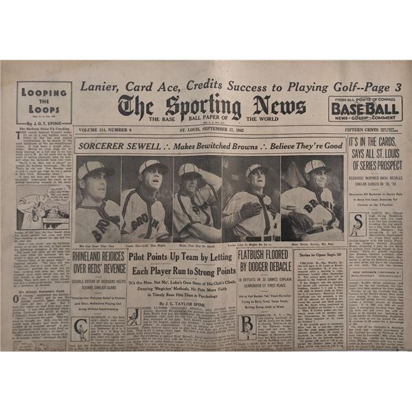 The Sporting News Vol 114 #6 - Sep. 17 1942