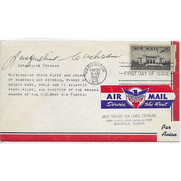 1st Woman To Break Sound Barrier Jacqueline Cochran Signed Cover