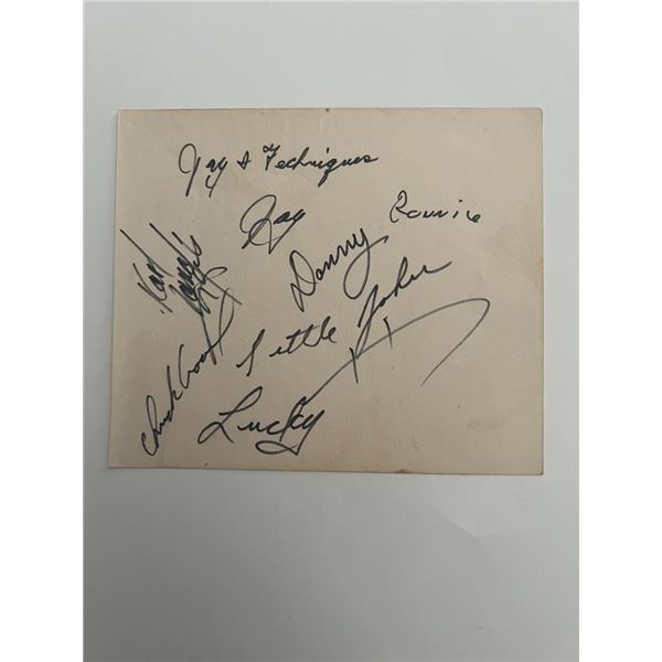 Jay & the Techniques band signature sheet