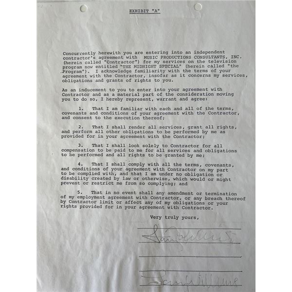 Bony Moronie Pianist  Larry Williams signed contract