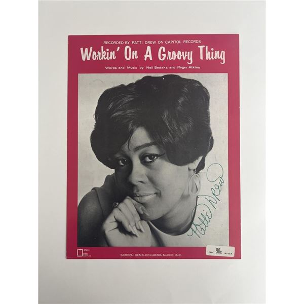 Workin' on a Groovy Thing Patti Drew signed sheet music