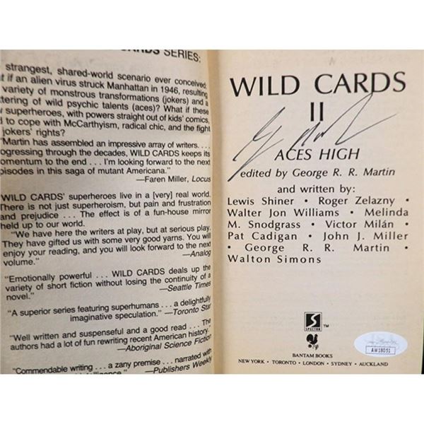 Game Of Thrones George RR Martin Signed Wild Card Volume II Aces High Book JSA Authenticated