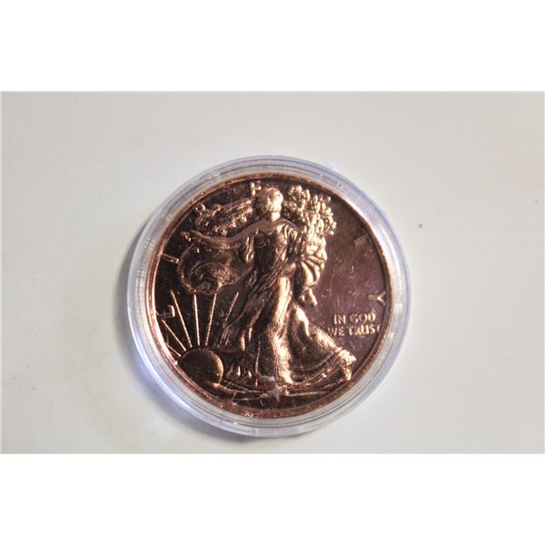 .999 COPPER "WALKING LIBERTY " COIN