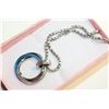 Image 1 : 22" NECKLACE WITH THREE RING DROP (ETERNITY)