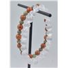 Image 1 : #62-NATURAL WHITE SELENITE/ JADE JADEITE BRACELET