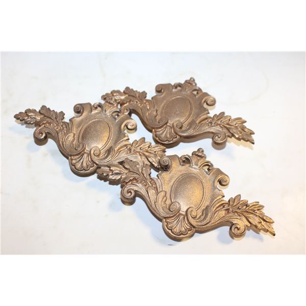 3X VINTAGE CAST METAL ORNATE FINISHING DÉCOR