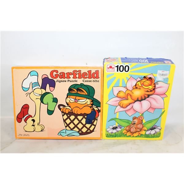 2 VINTAGE GARFIELD PUZZLES COMPLETE