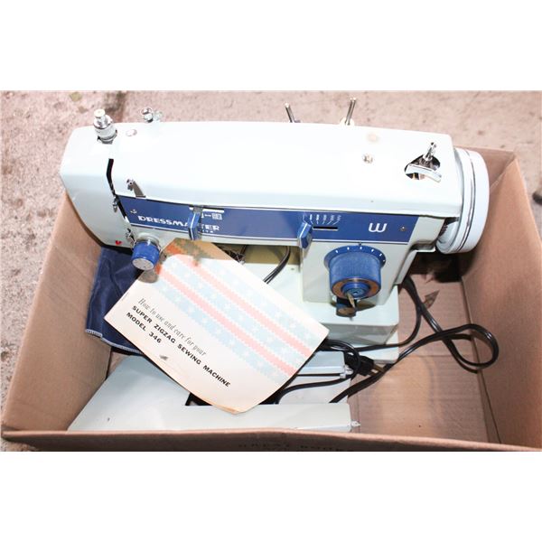 WHITE DRESSMAKER SEWING MACHINE WITH MANUAL