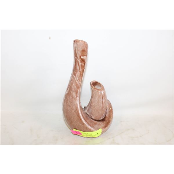 CERAMIC DOUBLE MOUTH VASE WITH PINECONE