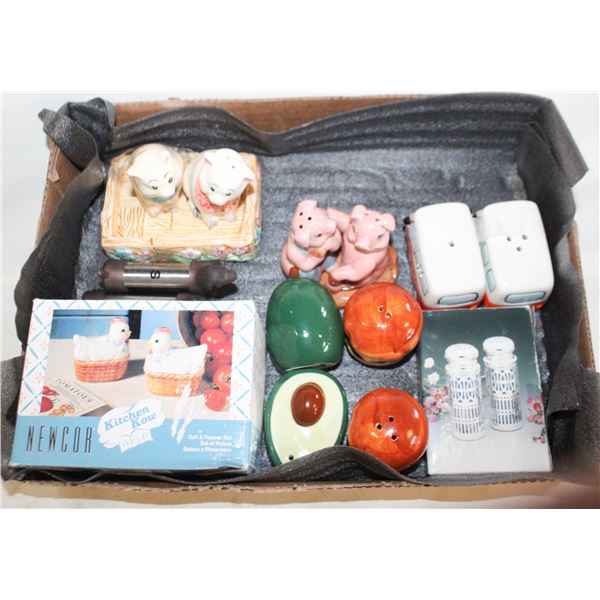 LOT OF NOVELTY SALT & PEPPER SHAKERS