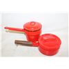 Image 1 : RED ENAMEL POT + SAUCE PAN ARABIA FINLAND SEPPO