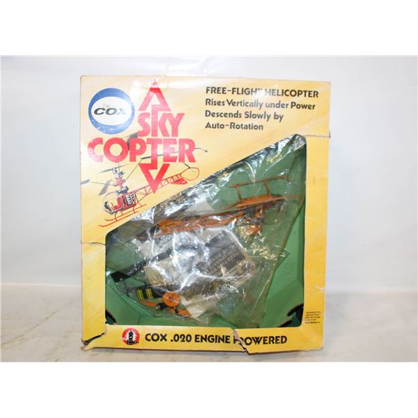1960S COX GAS TETHER HELICOPTER WITH BOX