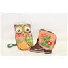 Image 1 : LEATHER HANDCRAFTED OWL & COWBOY BOOT COIN