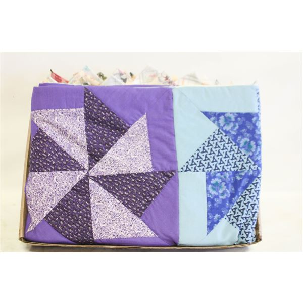 NEW HOME-MADE PINWHEEL QUILT, SCALLOPED