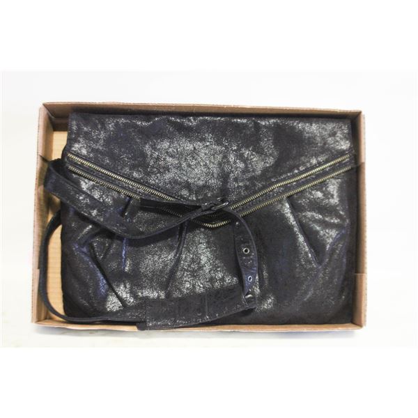 MATT & NAT BLACK PURSE, 15"W X 11"H, ZIPPER