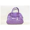 Image 1 : LEATHER "DANIER" PURPLE HANDBAG 12"W X 9"H,