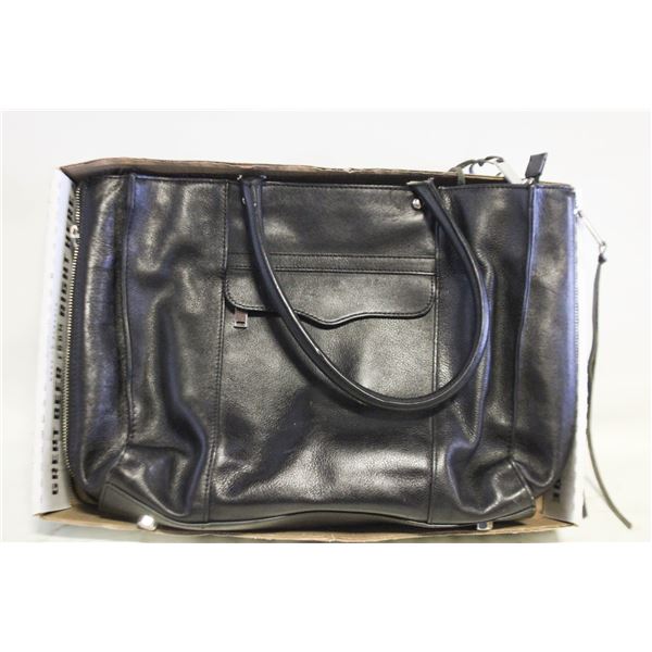 LEATHER "REBECCA MINKOFF" BLACK HANDBAG
