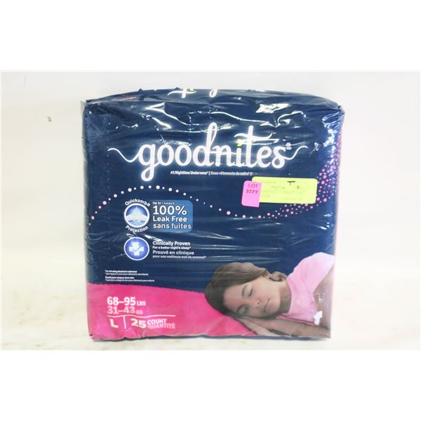 NEW GOODNITES - #1 NIGHT TIME UNDERWEAR -