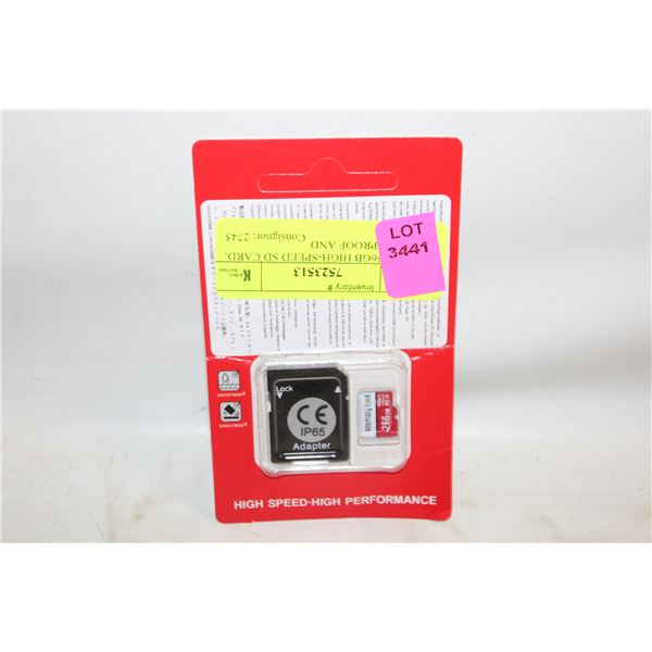 NEW 256GB HIGH-SPEED SD CARD, WATERPROOF AND