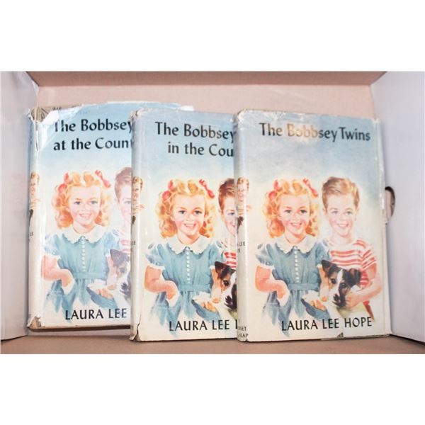 BOOKS - 3 BOBBSEY TWINS BOOKS W/DUST COVERS