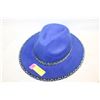 Image 1 : LADIES BLUE COWBOY HAT WITH BEADWORK HAT BAND &