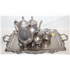 Image 1 : VINTAGE SILVER-PLATED COFFEE/TEA SET WTH TRAY