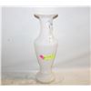 Image 1 : TALL WHITE GLASS VASE WITH CLEAR HANDLES