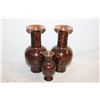 Image 1 : LOT OF 3 BROWN CLOISONNE VASES. 2 WITH MINOR CHIPS