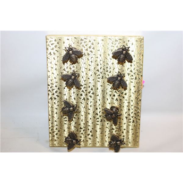 NEW 8 PC METAL BRASS LOOK BEE DOOR-