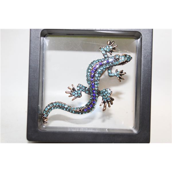 NEW LIZARD TEAL ROYAL BLUE RHINESTONES