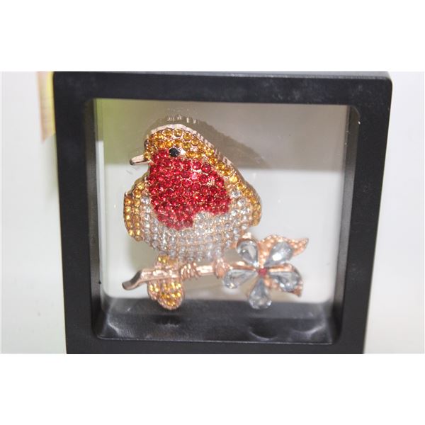 NEW BIRD BROOCH ENCRUSTED WITH