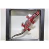 Image 1 : NEW RED, PINK RHINESTONE FILLED CROCODILE