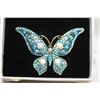 Image 1 : NEW TEAL RHINESTONES FILLED BUTTERFLY