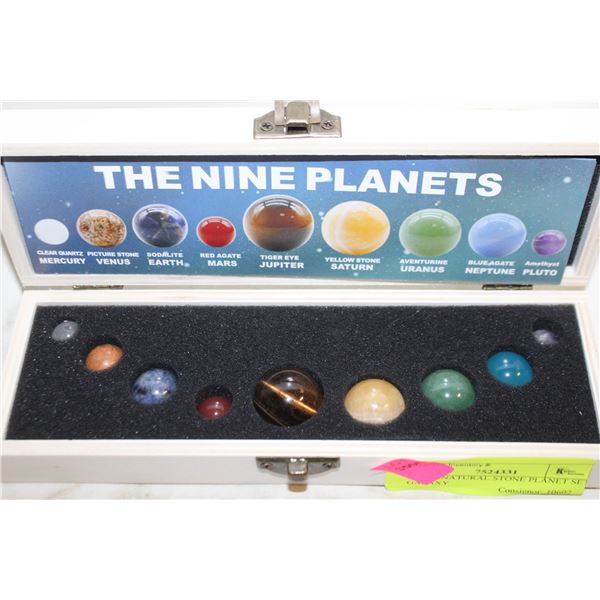 NEW 9 NATURAL STONE PLANET SET GALAXY