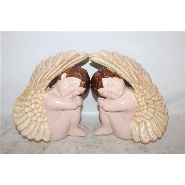 VTG DUNCAN SCIOTO SLEEPING ANGEL CHERUB STATUES