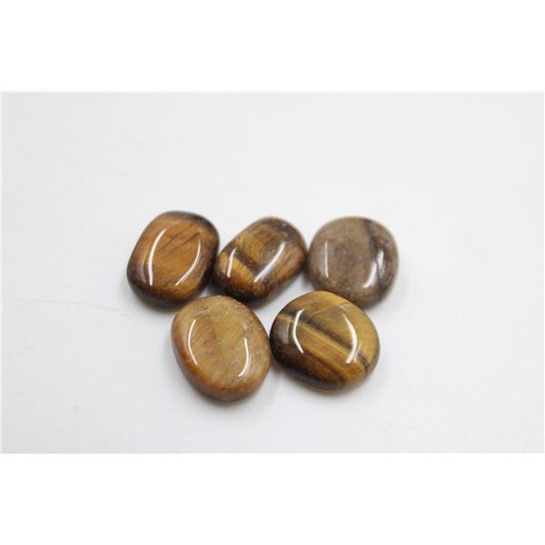 #56-NATURAL YELLOW TIGER EYE GEMSTONES 58.5CT