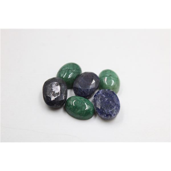 #25-NATURAL GREEN EMERALD  & SAPPHIRE 82.35 CT