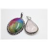 Image 1 : #159-NATURAL RAINBOW SOLAR QUARTZ & PINK ROSE QZ