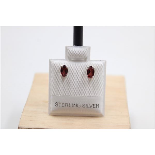 #103-NATURAL PHODOLITE GARNET  STUD EARRINGS