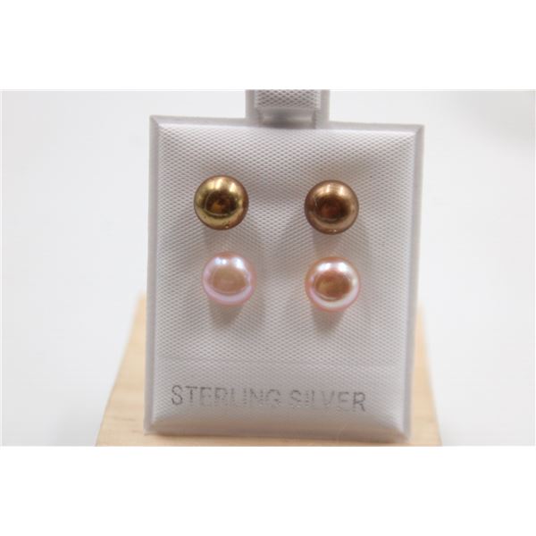 #133-NATURAL AKOYA PEARL STUD EARRINGS