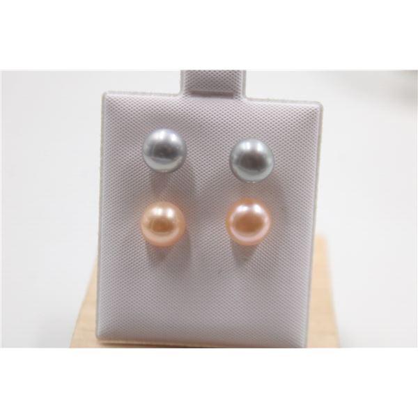#147-NATURAL AKOYA PEARL STUD EARRINGS