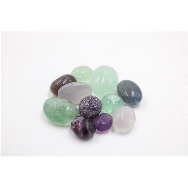 #173-NATURAL MULTI-COLOUR FLUORITE TUMBLE 500CT