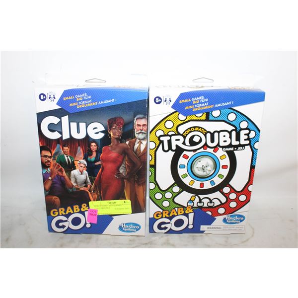 NEW HASBRO MINI GAMES CLUE/TROUBLE