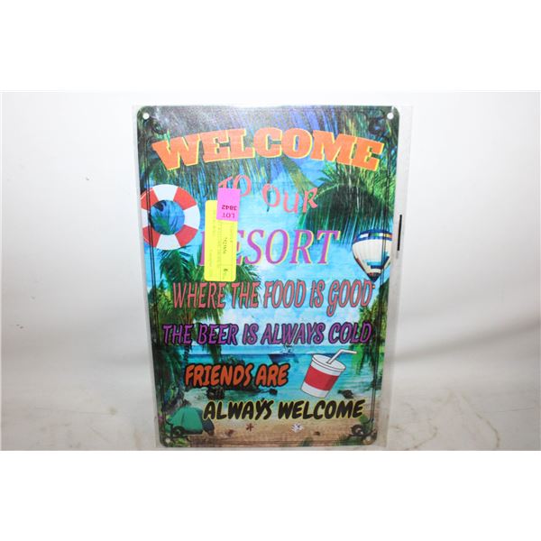 RESORT WELCOME TROPICAL METAL WALL