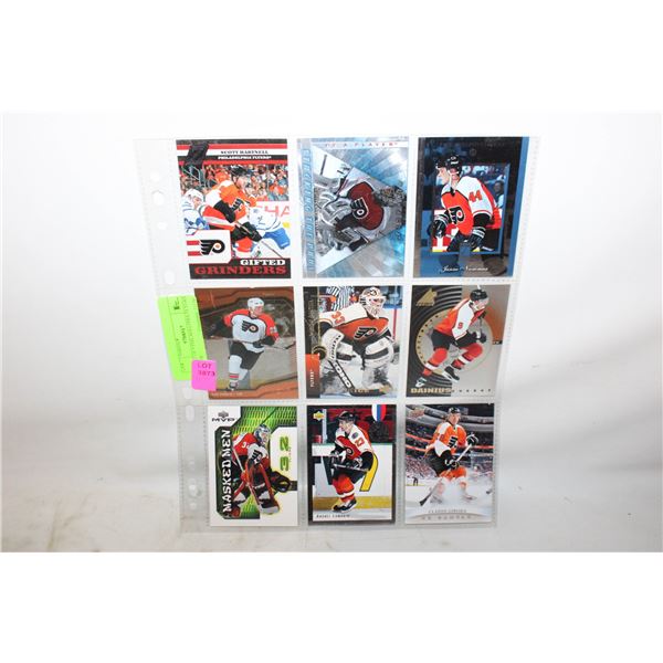 SHEET OF 9 PHILADELPHIA FLYERS CARDS