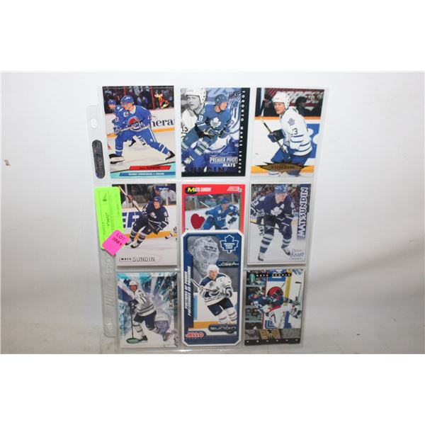 SHEET OF 9 MATS SUNDIN CARDS