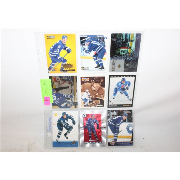 SHEET OF 9 MATS SUNDIN CARDS