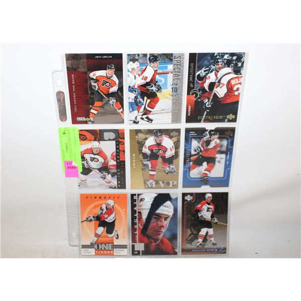 SHEET OF 9 JOHN LECLAIR CARDS W/ #1226/1500